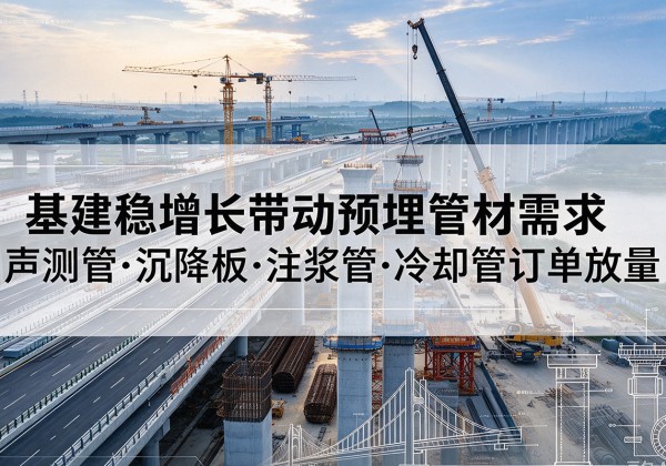 耀州基建稳增长带动预埋监测管材需求，声测管、沉降板、注浆管订单持续放量